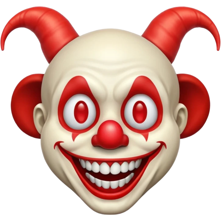 clown skull with large curved horns emoji style emoji