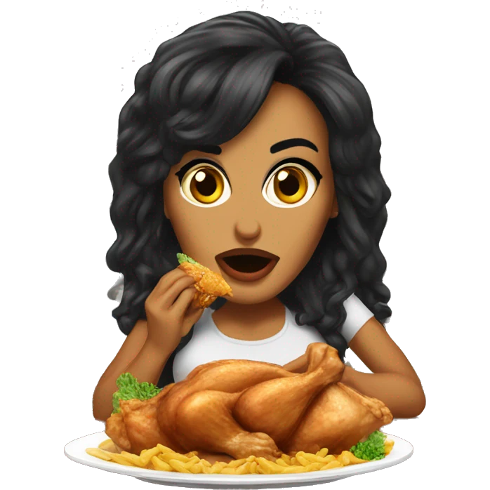 Lisa Ann eating chicken emoji