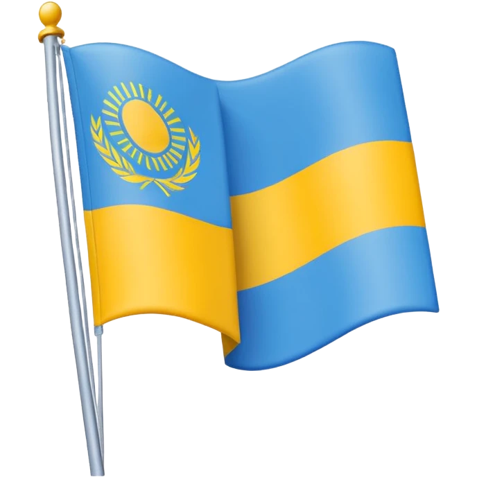 Un drapeu avec les couleurs a l'horizontal , le bleu en haut le blanc au millieu et le jaune en bas  emoji