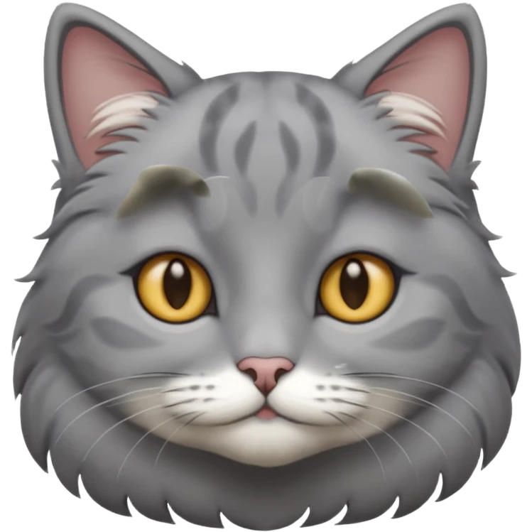 Gray cat with calm eyes. emoji