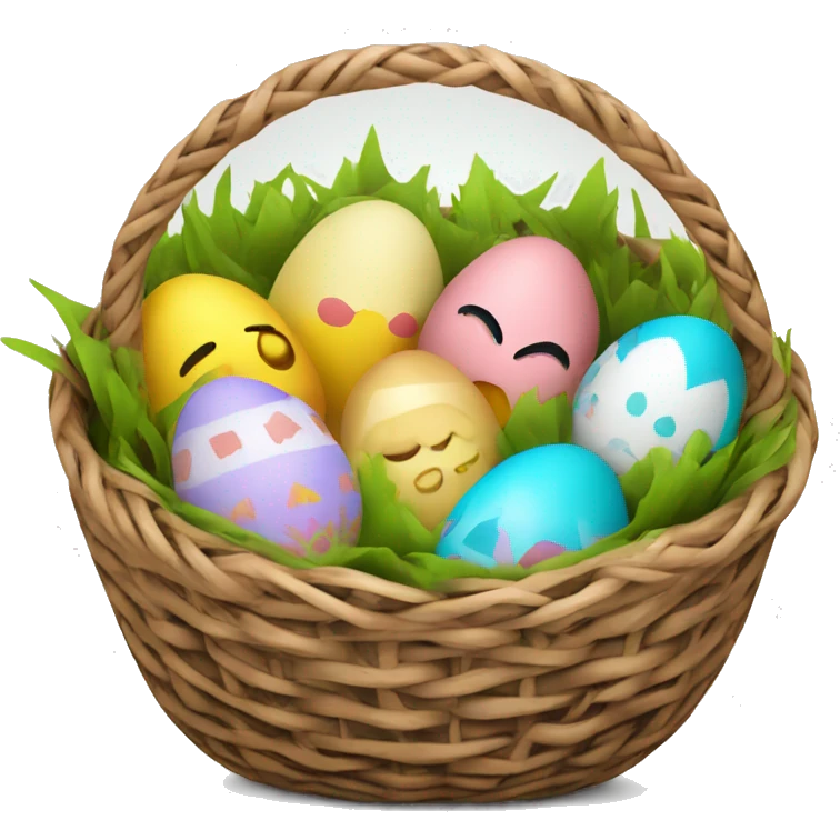 easter eggs in basket emoji