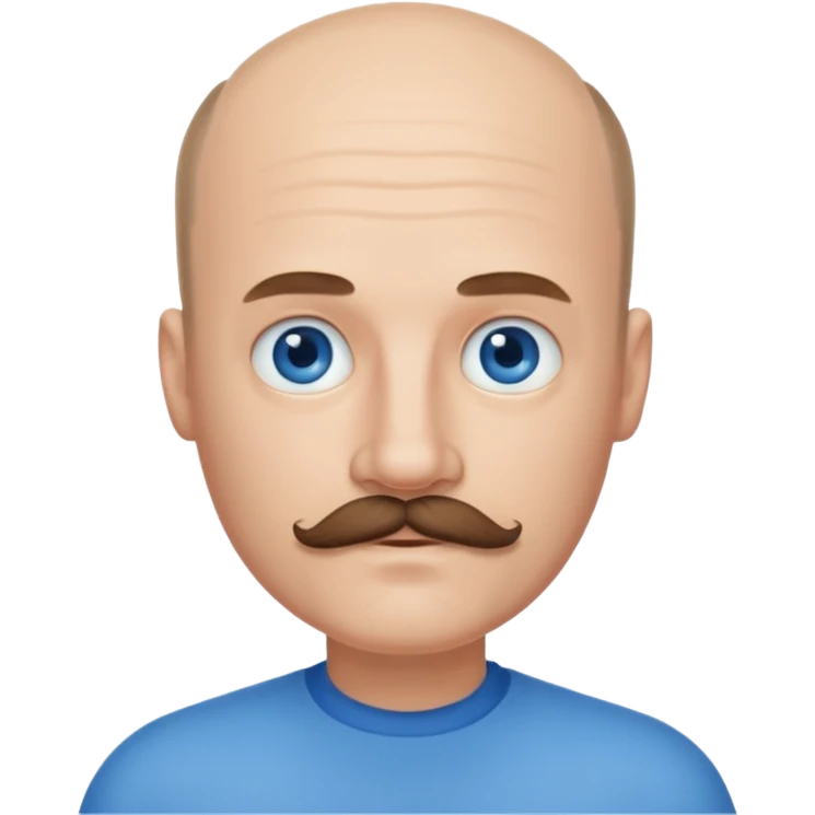 White man mustache balding emoji