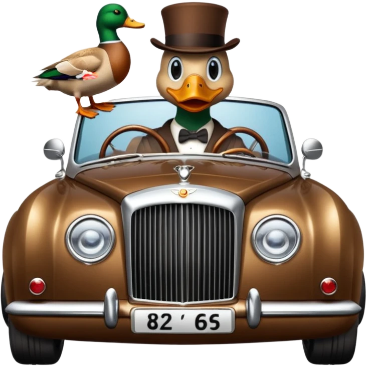 Duck driving Bentley  emoji