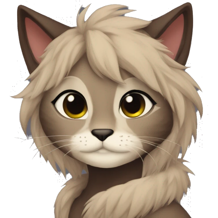 Anthro Shy Cute Cool Edgy Pretty Dark Brown Furry Feline Animal Anthro Sona emoji