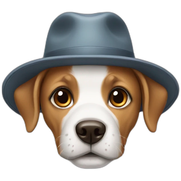 dog with a hat emoji
