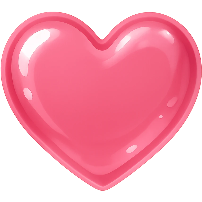 heart with a pink translucent jelly look, clean digital illustration, no background emoji