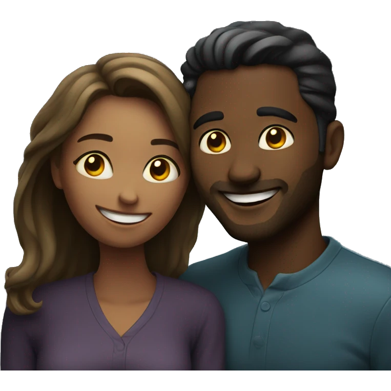 smiling couple at night emoji