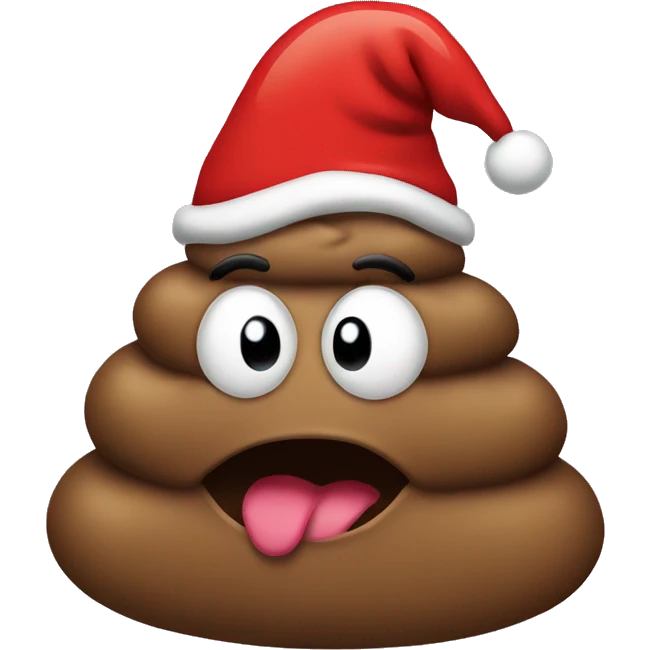 poop with christmas hat  emoji