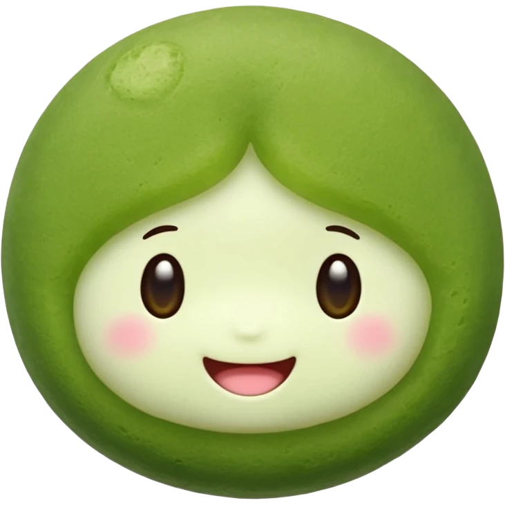 matcha flavored mochi cute face emoji