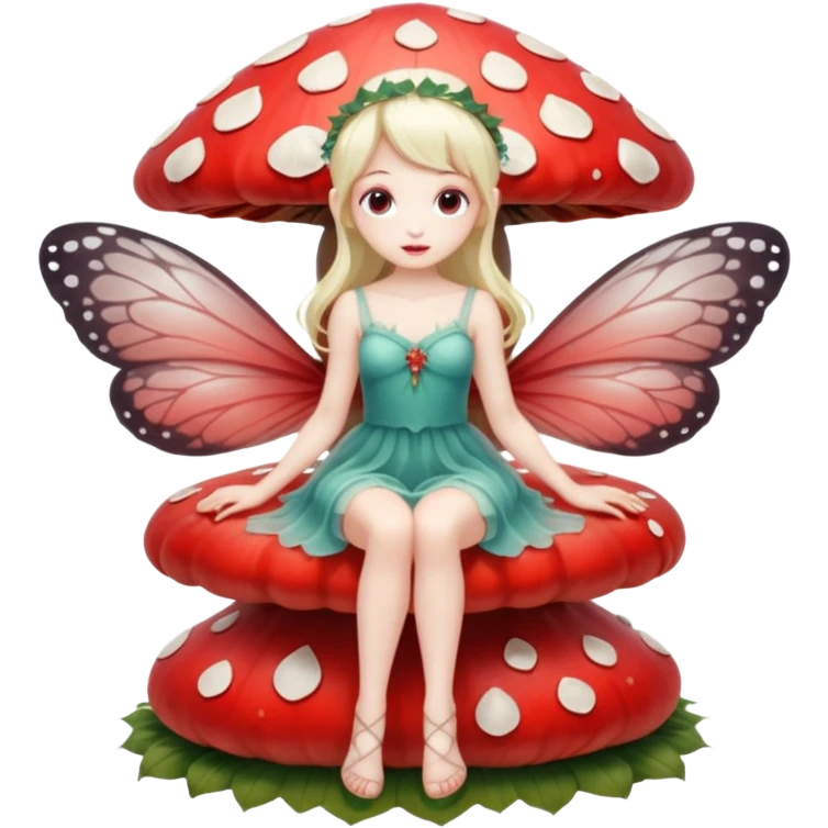 Fairy sitting on mushroom emoji