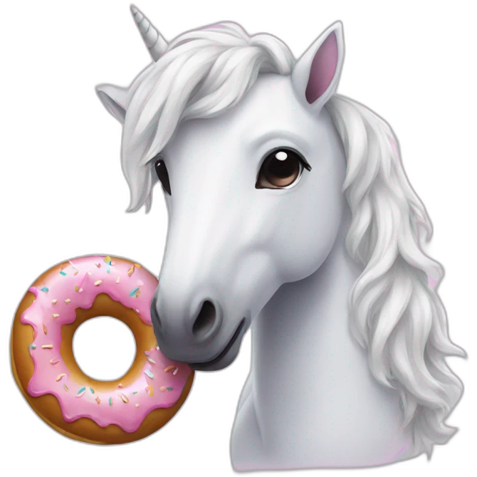 Unicorn with donut emoji