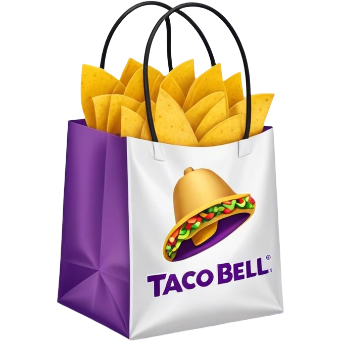 taco bell fast food bag with logo emoji