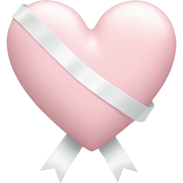 Pastel pink heart with white ribbon emoji