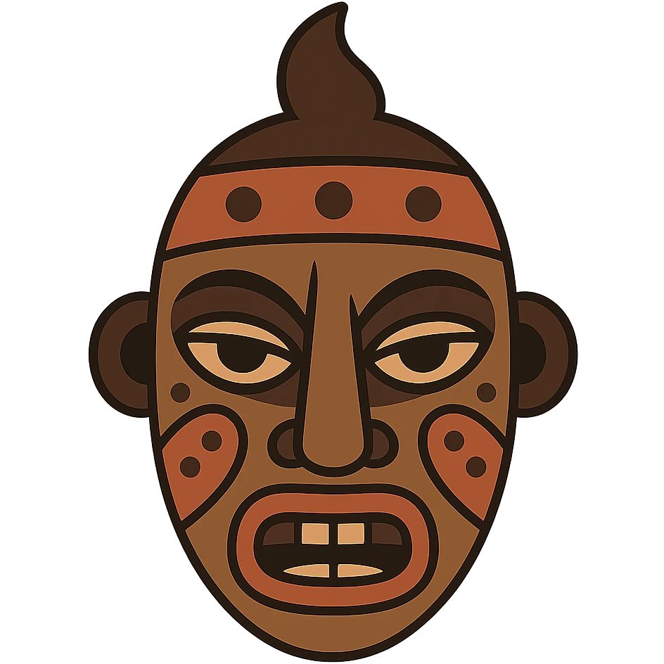 flat toon style Wambele mask emoji