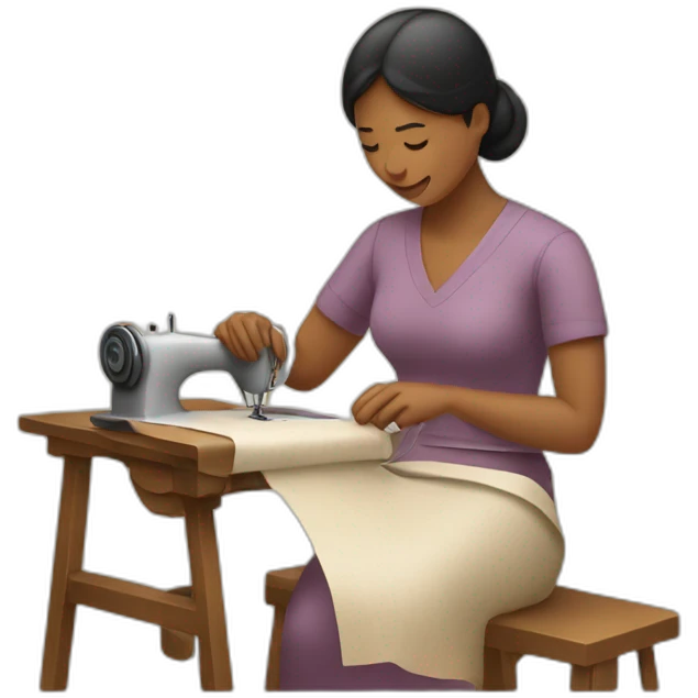 Woman sewing by hand emoji