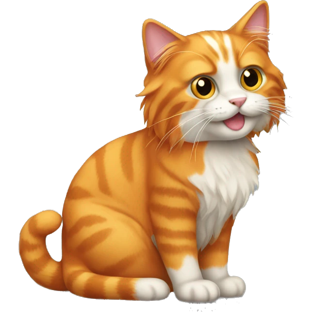 a longhair orange cat emoji