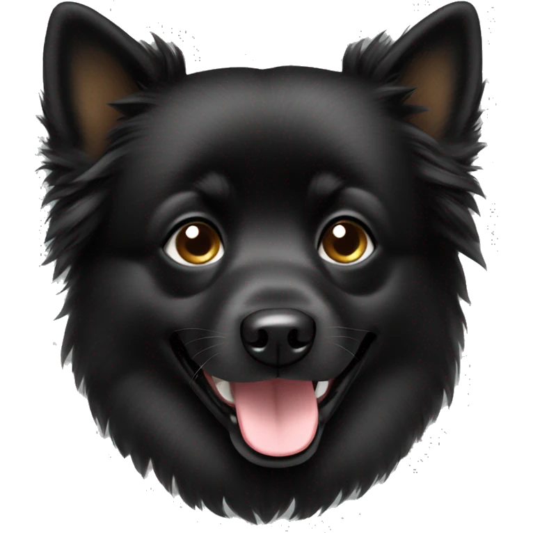 black spitz dog  emoji