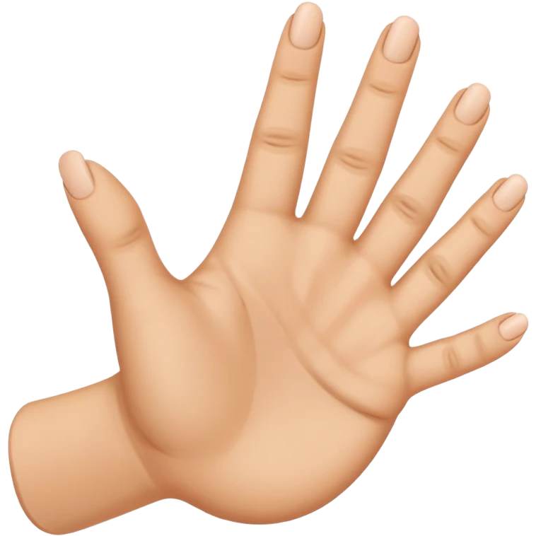Help me generate and design a finger emoji. The requirements are as follows: the hand gesture is horizontal, with the index finger and middle finger joined together, and the remaining fingers are tucked in emoji