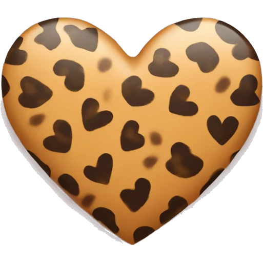 Heart with cheetah print emoji