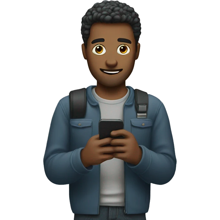 Man holding a phone emoji