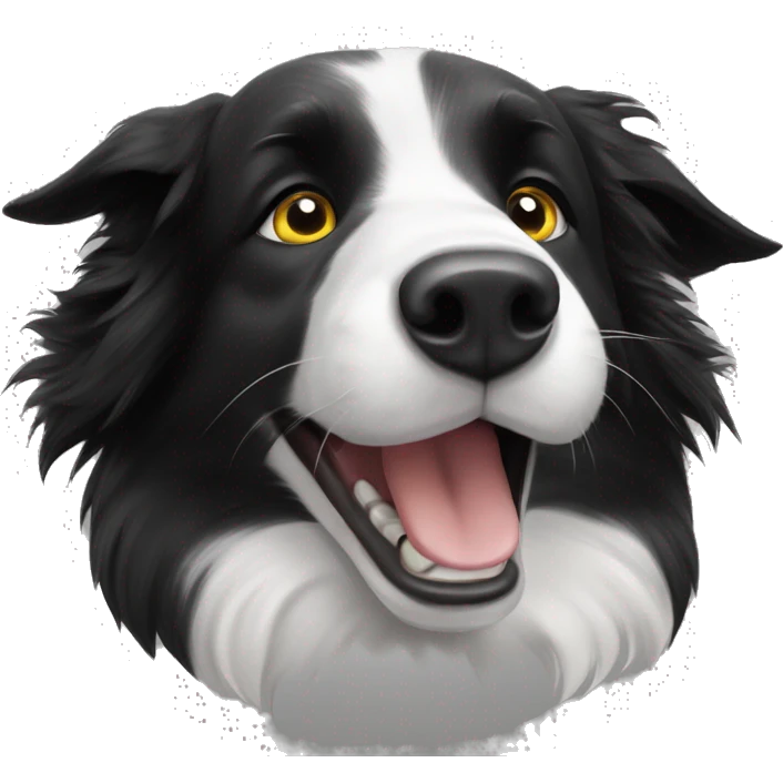 Border collie black and white call Lima emoji