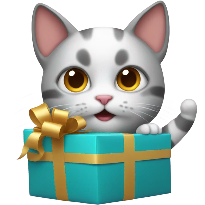 cat holding a gift emoji
