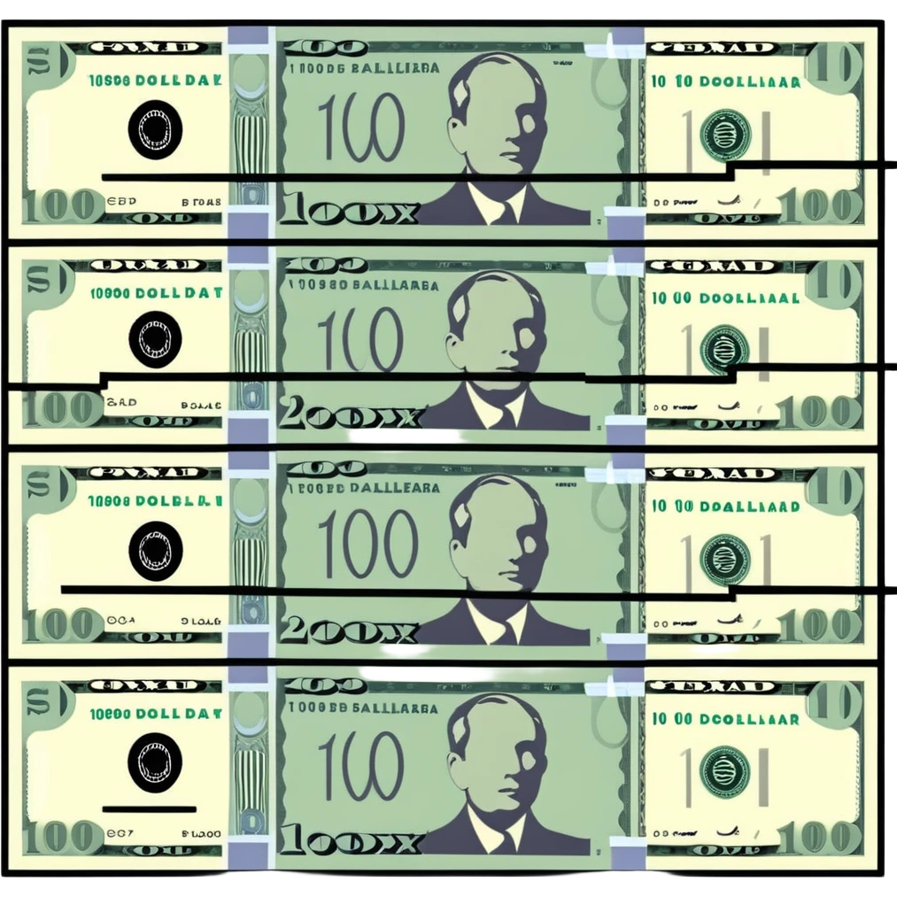 three 100 dollar bills emoji
