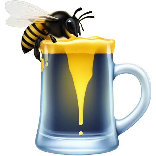 Bee drinking beer emoji