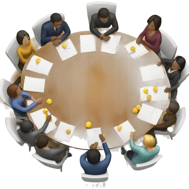 people meeting around a table emoji
