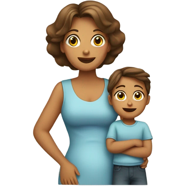 Mama mit Sohn und Tochter  emoji