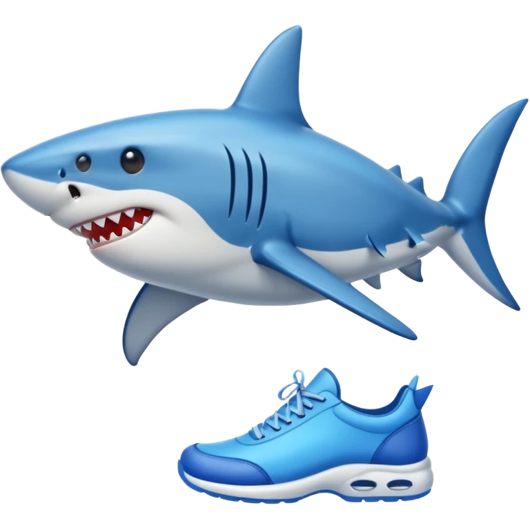 Shark with blue shoes emoji