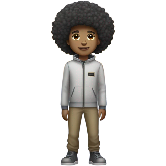 1 full-body Afro light-skinned skinned male teenager on a spaceship. emoji