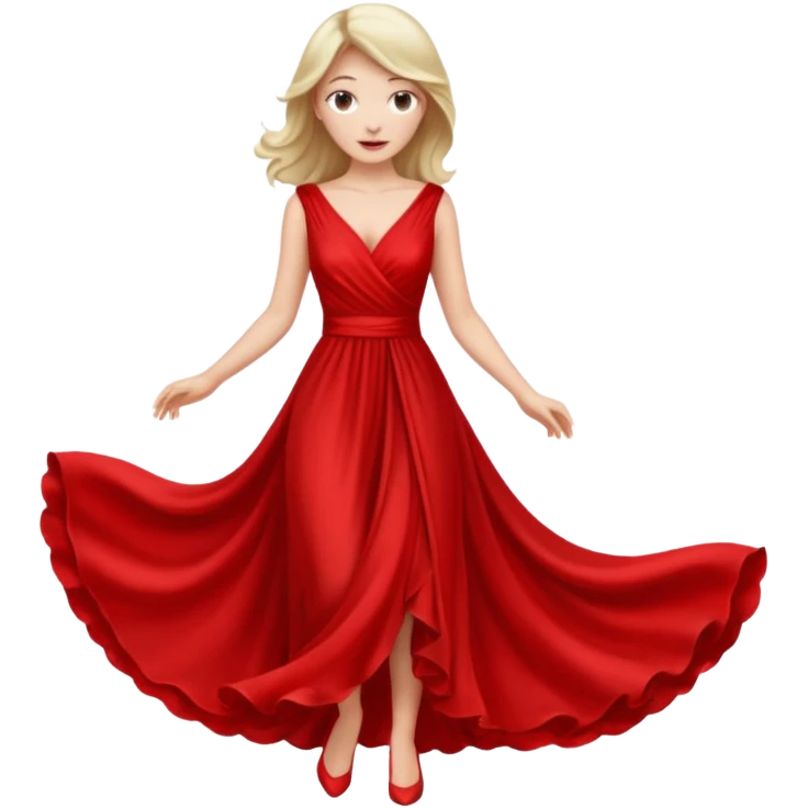 lady in red dress emoji