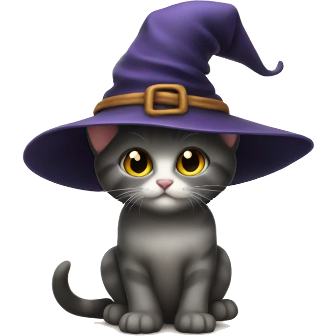 kitten in a witches hat  emoji