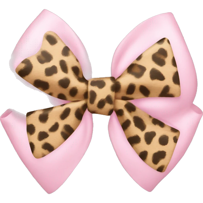 light pink and cheetah bow emoji