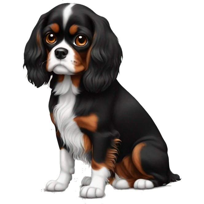 Cavalier king charles black and brown no white emoji