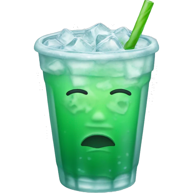 Iced green drink emoji