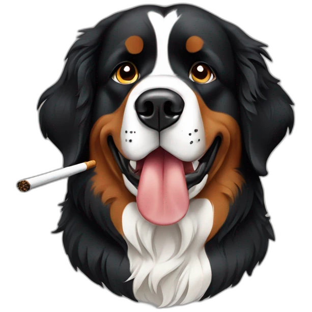 bernese mountain dog smoking emoji