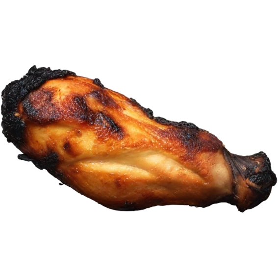 Burned chicken drumstick emoji