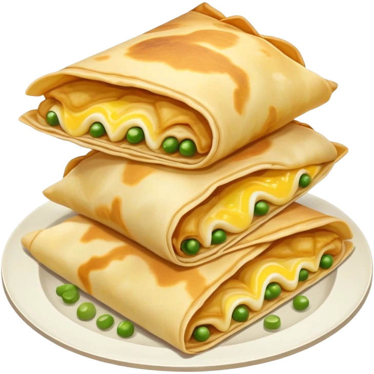 Chinese jianbing crepe street food with soft muted colors emoji