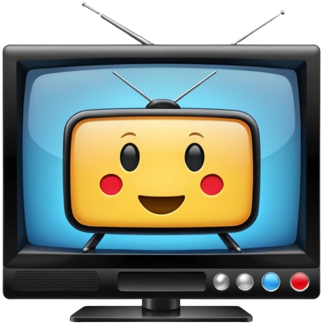 flat screen tv with movie playing emoji