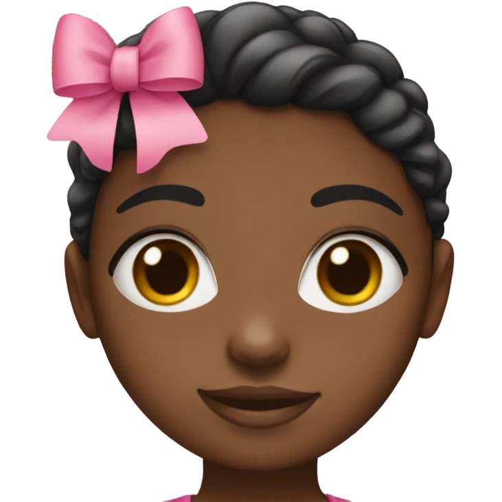 Black girl with pink bow emoji