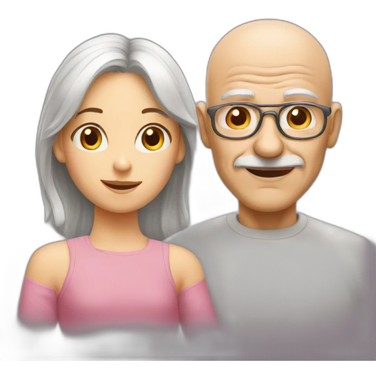 bald old man with a girl on the side emoji