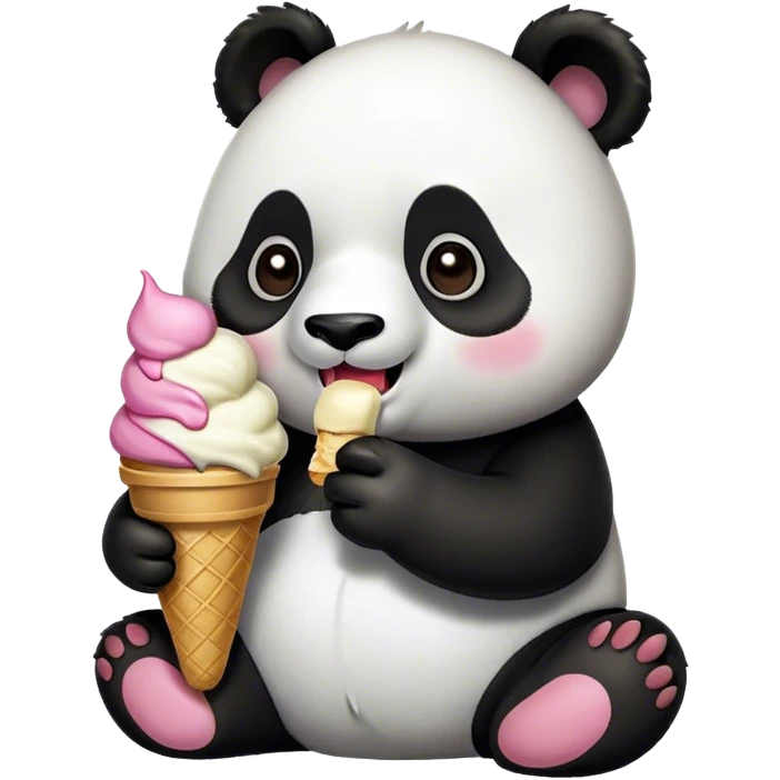 Panda eating ice cream emoji
