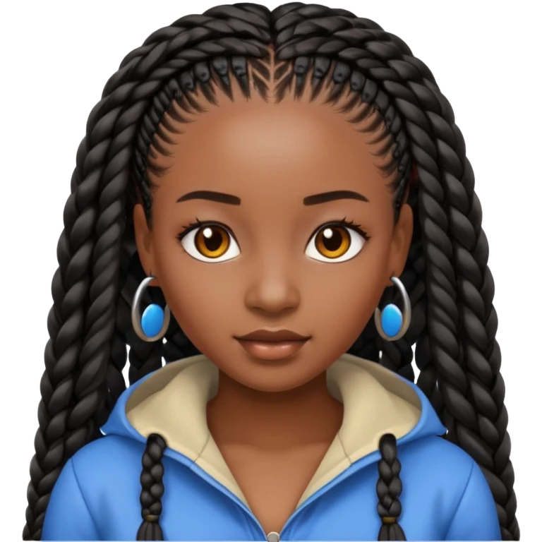 Quero uma mulher negra de tranças box braids emoji
