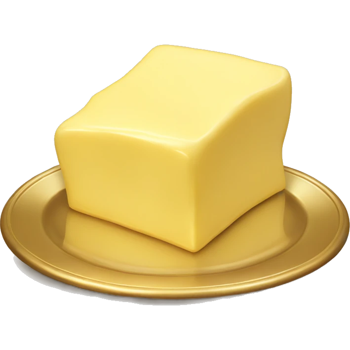 Realistic Butter on a gold plate emoji