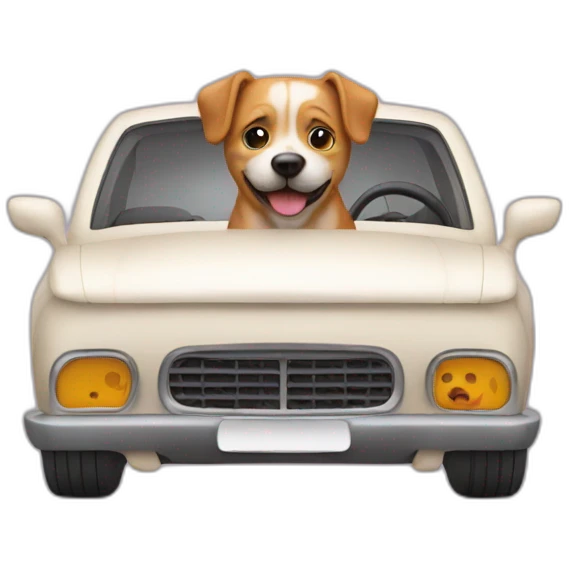 car with a dog inside emoji