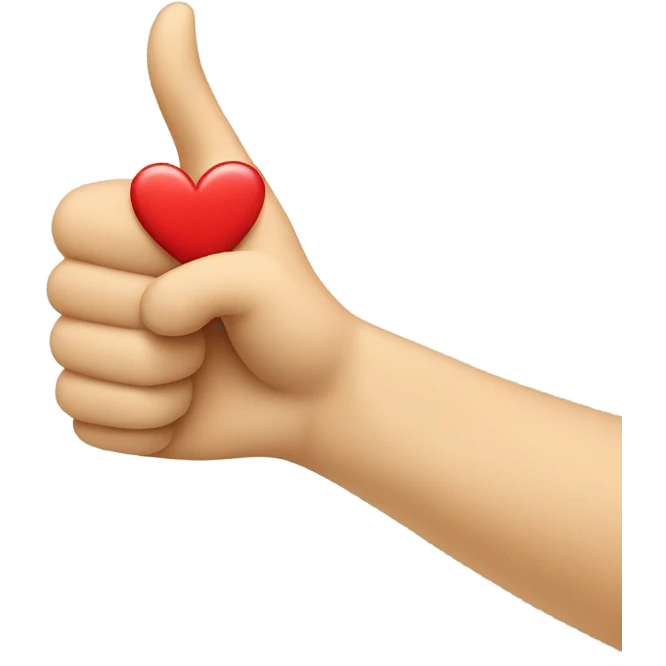 thumbs up with a heart emoji