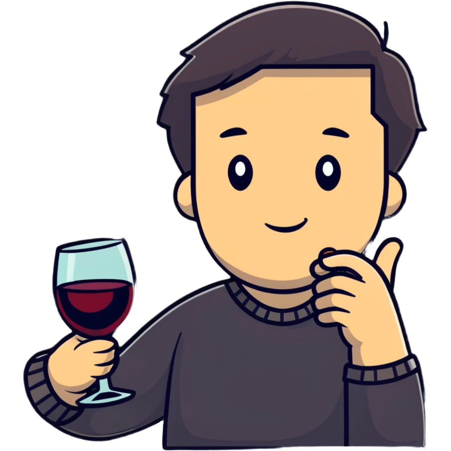 man toasting with wine glass emoji