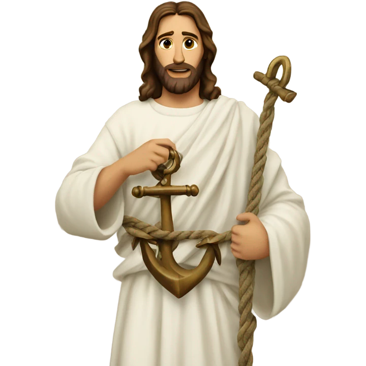 jesus holding an anchor emoji